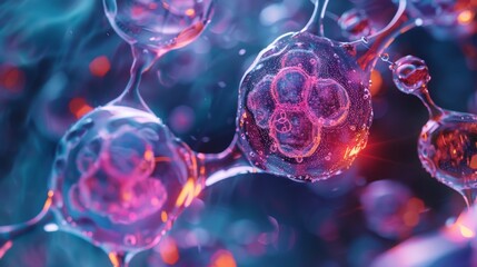 Poster - The process of autophagy in which a lysosome engulfs and digests excess or damaged cellular material