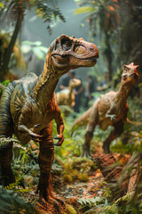 Aufkleber - An exhibit focusing on the evolution of dinosaurs, with timelines and evolutionary trees,