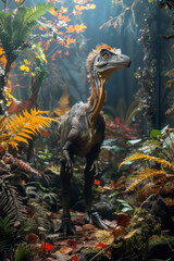 Aufkleber - An exhibit focusing on the evolution of dinosaurs, with timelines and evolutionary trees,