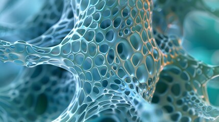 Poster - A closeup of a cell membrane depicting the intricate mesh of cellular adhesion molecules linking neighboring cells together