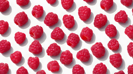 Wall Mural - raspberry on white background