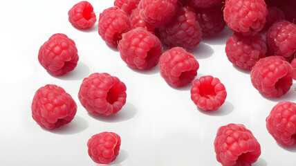 Wall Mural - raspberry on white background