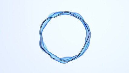 Poster - Abstract animation, background design with wavy circle, 4k looping video, 3d render