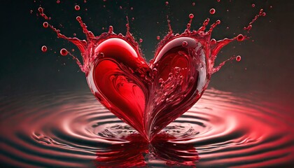 Wall Mural - heart with splash