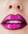 © Yevhen - Close up view of beautiful woman lips with pink lipstick. Young woman with perfect lips makeup, closeup. Sensual mouth. Beauty sensual lips