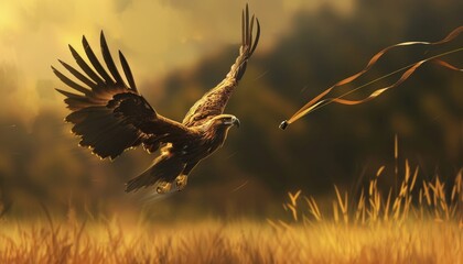 Wall Mural - The Majestic Flight: Adventures of the Flying Kite, Golden Eagle, and Sonali Danar Chil - ar 7:4