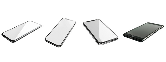 Poster - A smartphone isolated on white transparent background, PNG File. Perfect for clipart