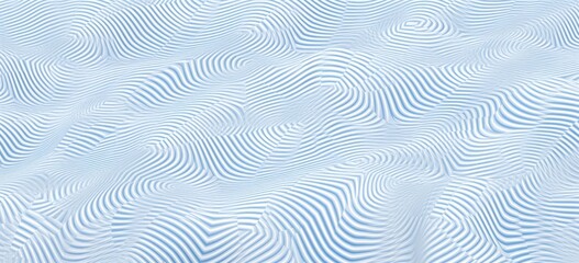 Poster - Abstract wavy patterned background with blue and white stripes, forming a three-dimensional illusion