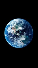Poster - Beautiful image of Earth from space with detailed view of continents. Represents the Earth's natural beauty and global unity. Suitable for global awareness and nature projects.