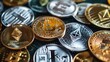 © Oksana - Various types of cryptocurrencies close-up