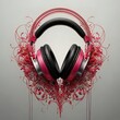 © Feikura - illustration of headphones with red tones