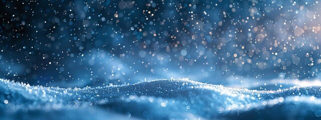 Wall Mural - Ultrawide View of Light Snowfall with Bokeh