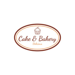 Wall Mural - Cake and bakery logo design emblem label stamp badge