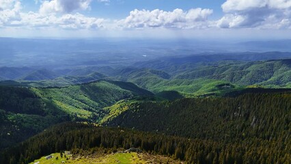 Canvas Print - Muntele Mic aerial footage, Romania