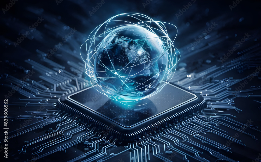Digital map and concept of global network and connectivity, data ...