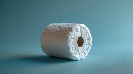 Toilet paper roll white color close up view