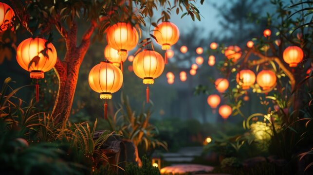 spring Chinese lantern. Spring lantern festival design
