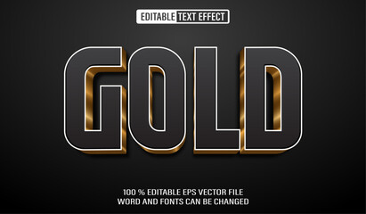 Poster - Editable 3d text style effect - Golden Black Bold  text effect Template