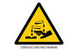 © cartoon - Corrosive substance warning sign, hazard warning sign corrosive substance