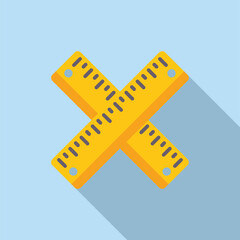 Poster - Two yellow rulers crossing, depicting measuring and design