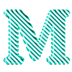 Wall Mural - White symbol with turquoise diagonal ultra thin straps. letter m