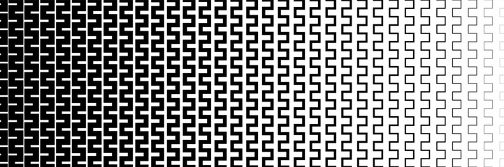 Poster - horizontal halftone of black square lines design for pattern and background.
