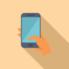 Poster - hand is using a smartphone, touching the screen while browsing