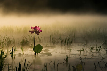 Canvas Print - lotus flower in the morning