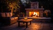 © Lubos Chlubny - Stone gas fireplace in the garden in the outdoor kitchen