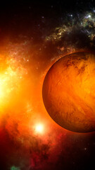 Wall Mural - planets and exoplanets of unexplored galaxies. sci-fi. new worlds to discover. colonization and expl