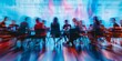 © kwanchaift - Abstract blur of a corporate conference with attendees