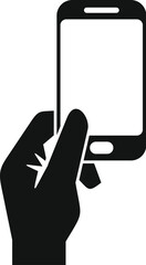 Poster - hand is holding a smartphone and touching the screen