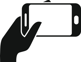 Poster - hand holding a smartphone horizontally, taking a photo