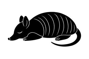 Wall Mural - sleeping armadillo silhouette vector illustration