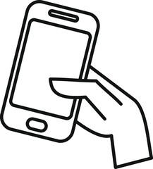 Poster - Hand is holding a phone, using their finger to tap the screen