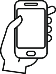 Poster - close up of a hand holding a modern smartphone with blank display isolated on a white background min