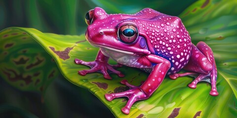 Sticker - Bright Purple Frog in Natural Habitat