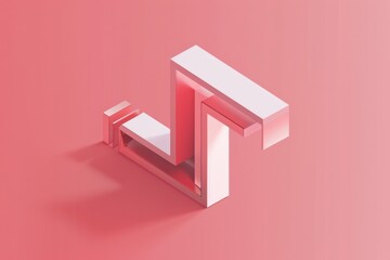 Wall Mural - A pink and white letter T on a pink background, suitable for use in branding, design, or educational materials