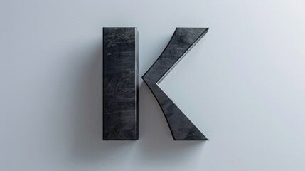 A single black letter K on a clean white background, suitable for use in designs and layouts where a simple icon is needed