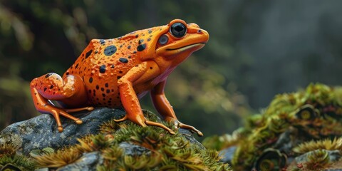 Wall Mural - Colorful Poison Dart Frog on Moss