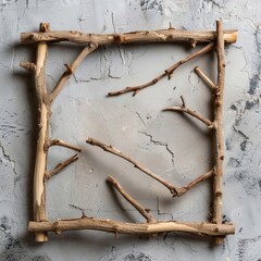 Poster - frame made of dry branches.