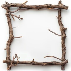 Poster - frame made of dry branches.