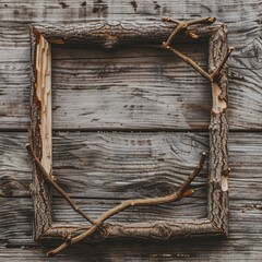 Wall Mural - frame made of dry branches.