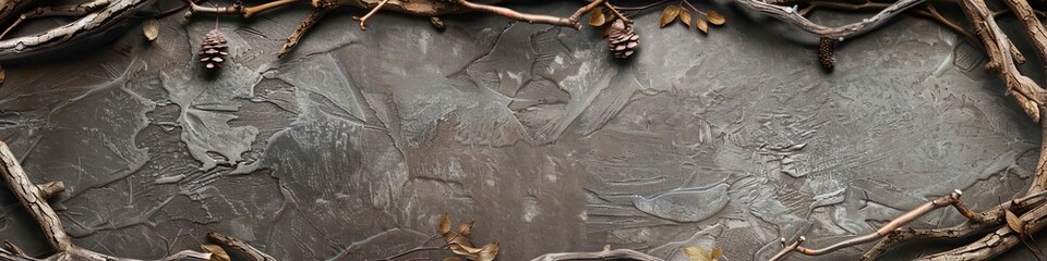 Poster - frame made of dry branches.