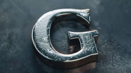 Wall Mural - A detailed view of a metallic letter G, suitable for various uses including design and decoration