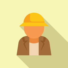 Canvas Print - Illustration of a construction worker wearing a hard hat