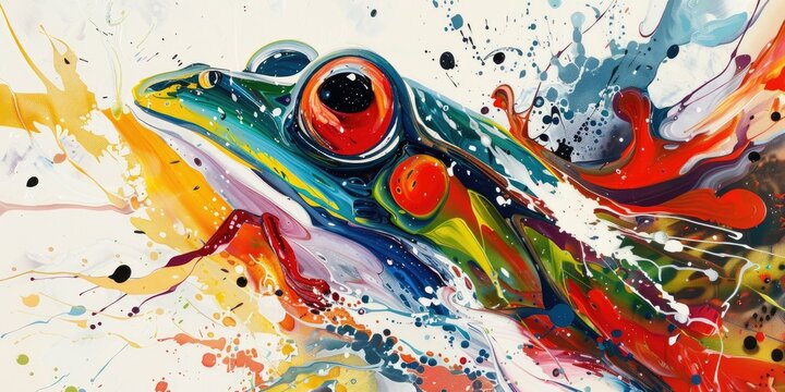 Bright and Bold Abstract Frog Artwork