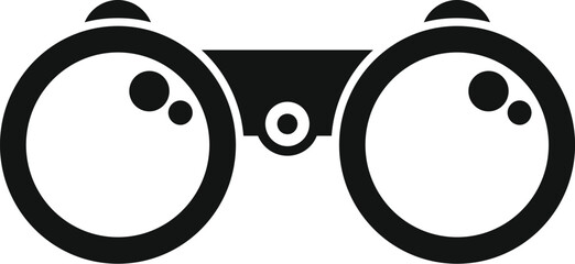Poster - simple, bold icon of a pair of binoculars, perfect for representing outdoor adventures and explorati
