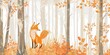 © jambulart - Cute Fox in a Colorful Fall Forest
