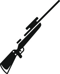 Sticker - Simple silhouette of a rifle with a scope, perfect for representing hunting or shooting sports